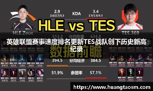 英雄联盟赛事速度排名更新TES战队创下历史新高纪录